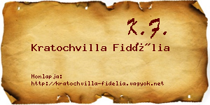 Kratochvilla Fidélia névjegykártya
